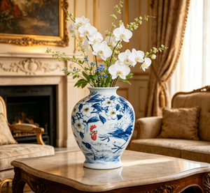 Jarrón de <span class=keywords><strong>Porcelana</strong></span> de Jingdezhen con Diseño Art Deco de Gallo y Granada, Exquisito, Hecho a Mano, Ecológico, Decoración para el Hogar - Product Image 1