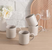 Service de table émaillé en porcelaine mate mouchetée, écologique et réutilisable, 16 pièces, assiettes, bols et tasses modernes pour 4 personnes, pour la maison