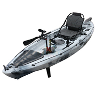 Kayak de pêche modulaire en HDPE, nouveau design, 1 personne, propulsion par pédales, hélice pliable, moteur détachable, kayak de pêche à propulsion par pédales