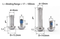 Vis Chicago de 5 mm, 8 mm, 10 mm pour meubles, avec clip de fixation hexagonal et embout hexagonal pour scooter