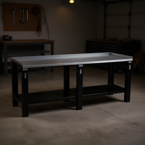 Banco de trabajo 506 Th con superficie metálica de 72 pulgadas x 30 pulgadas x 34 pulgadas, estante de almacenamiento resistente para taller o garaje. - Product Image 3