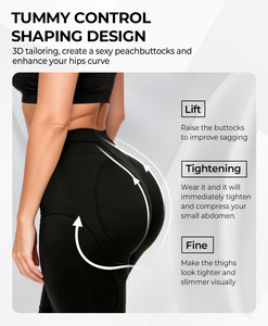 <span class=keywords><strong>Shorts</strong></span> Deportivos Negros Curvos Transpirables de Secado Rápido, de Cintura Media, con <span class=keywords><strong>Efecto</strong></span> Levanta Glúteos, de Hilo Teñido, de Nylon/Algodón - Product Image 2