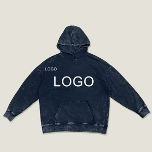 Oversize Vintage Distressed Stone Acid Wash Hoodie Custom Logo Casual Sun Faded Hoodies - Product Image 2