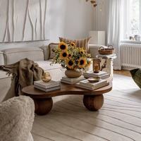 Table basse en bois massif de style minimaliste moderne, durable et écologique pour petit appartement et salon d'hôtel, meubles de maison