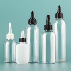 Bán hàng nóng 50 <span class=keywords><strong>ml</strong></span> 250ml 8oz 100 <span class=keywords><strong>ml</strong></span> rõ ràng Applicator chai nhựa trong suốt Pet bóp chai Twist cap mực tóc dầu chai - Product Image 6