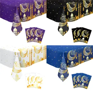 137*274cm Eid Mubarak Tablecloths Ramadan Decoration For Home Islamic Muslim Party Decor Ramadan Tableware Supplies