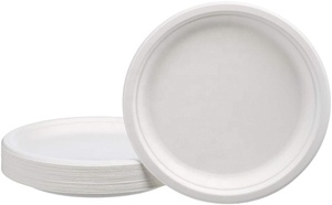 Assiettes compostables en bagasse de canne à sucre certifiées BPI, résistantes à l'huile et compatibles micro-ondes, pour la restauration, les mariages, avec logo personnalisé - Product Image 4