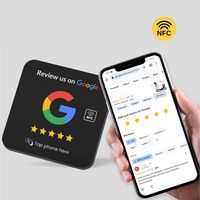 Etiquetas NFC de Reseña de Google de 13.56MHz, Resistentes al Agua, de Epoxi Acrílico, Placa NFC para Reseñas de Google