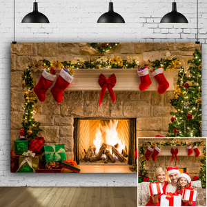 Nền cho studio ảnh giáng sinh vlog Banner Trang trí Phông Nền Chụp Ảnh giáng sinh giáng sinh trang trí lò sưởi - Product Image 1