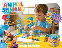Jouets de construction Montessori STEM à engrenages électriques, vente en gros, directement de l'usine, jouets de construction pour enfants sur le thème des animaux