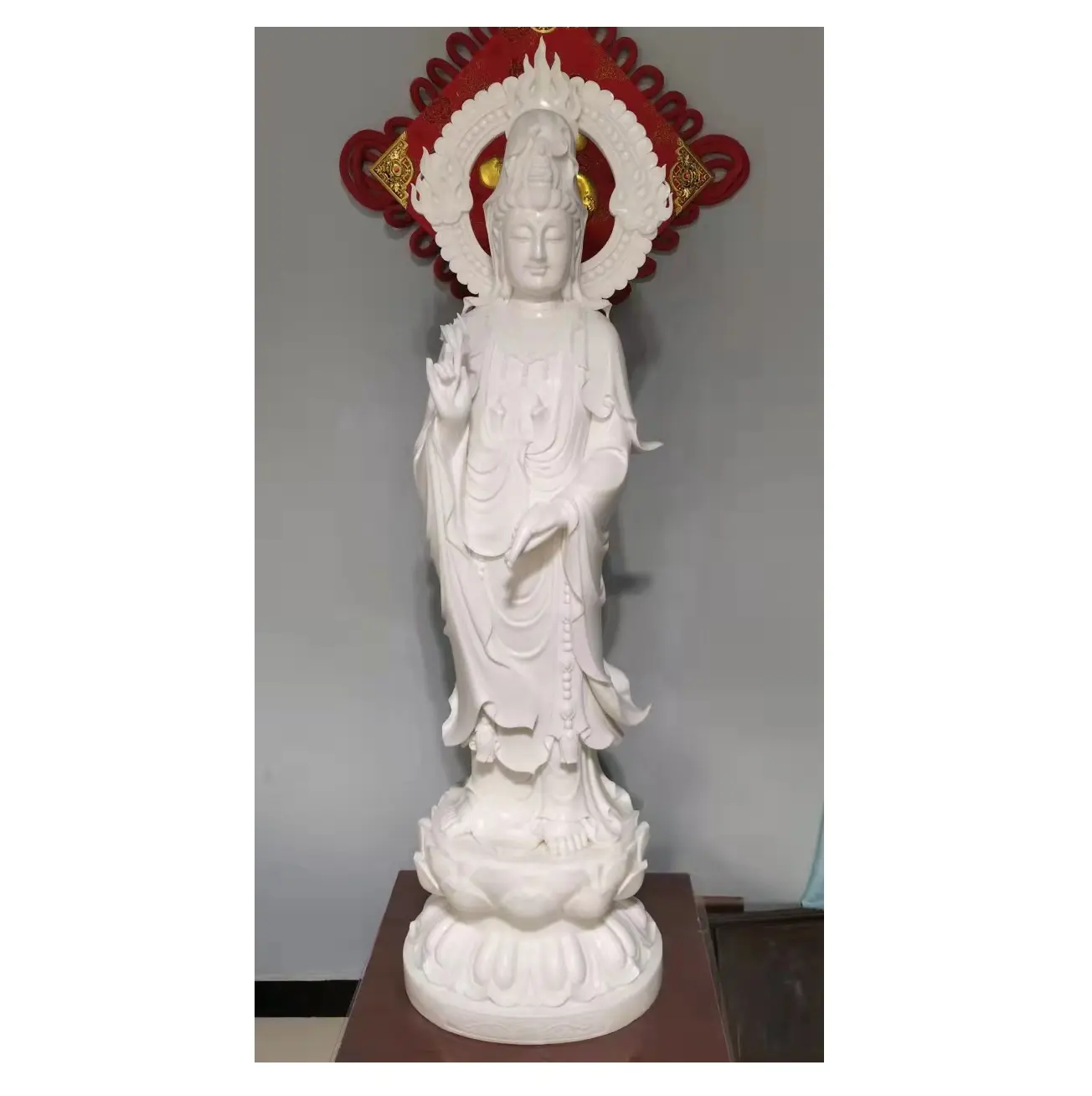 Статуэтка Будды из религиозного нефрита Кван Инь, статуэтка для помещений маленького размера
