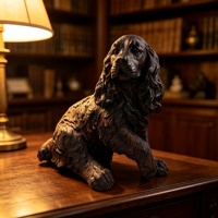 Statue de chiot Cocker Spaniel, statue de chien pour l'art extérieur, décorations de pelouse, véranda, patio, balcon, maison