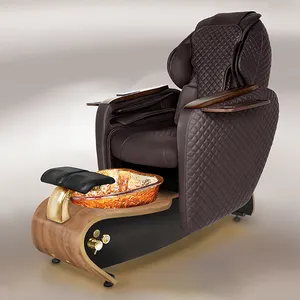 Fauteuil de pédicure en cuir synthétique moderne pour ongles, salon de beauté de luxe, spa pour les pieds, sans bain tourbillon, massage tactile européen, manucure