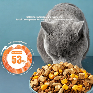 <span class=keywords><strong>Nourriture</strong></span> pour chats riche en viande, nutritive, pour développer les muscles, mélange double lyophilisé pour prendre du poids et avoir un visage rond, pour chatons et chats adultes - Product Image 4