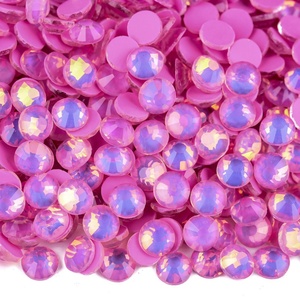 โอเลีย ลูกปัดคริสตัลแก้วโมก้าโอปอลขนาดใหญ่ SS6-SS30 แบบไม่ใช้ความร้อน ติดหลังแบน สำหรับตกแต่งเสื้อผ้าและผ้า - Product Image 4