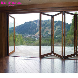 Современная панорамная складывающаяся стеклянная Складная Алюминиевая затвор для внутреннего интерьера - Product Image 4
