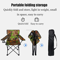 Chaise pliante de camping et de pêche avec porte-gobelet, siège portable en tissu Oxford pour loisirs et tabouret de camping