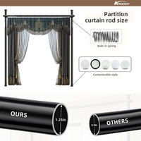 ARODDY Tringle à rideaux réglable sans perçage, séparateur de pièce mural robuste, autoportant