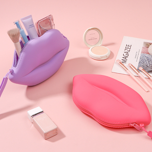 Fashion Lip Shape Silicone Makeup <strong>Bag</strong> Portable <strong>Travel</strong> Cosmetic <strong>Bag</strong> <strong>for</strong> <strong>Women</strong> Washable Zipper Closure Toiletry <strong>Bag</strong> - Product Image 2