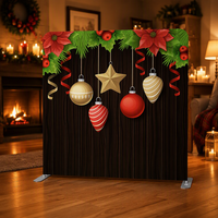 Cadre d'affichage pour salon professionnel avec toile de fond en tissu tendu personnalisée sur le thème de Noël et de l'hiver pour la décoration intérieure des magasins de détail