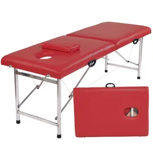 Factory Direct Selling Aluminum Frame Portable Sex Massage Table Foldable Spa Facial Massage Treatment Table