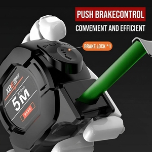 Ruban à mesurer en acier épaissi, auto-bloquant, anti-rouille, fluorescent de précision, 5m, 7,5m, 10 mètres, ABS noir - Product Image 2
