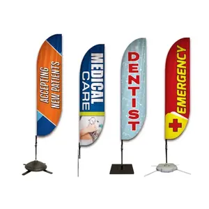 Huiyi Blade wind advertising flag banner beach flag feather banner bow flag wholesale for festival promotion