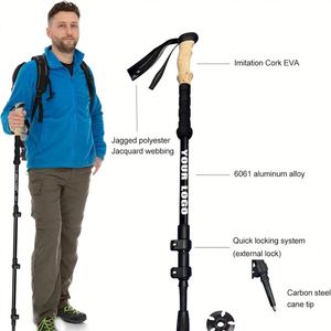 Ensemble de bâtons de trekking promotionnels, paires de bâtons de marche d'extérieur de haute qualité personnalisés avec logo - Product Image 4