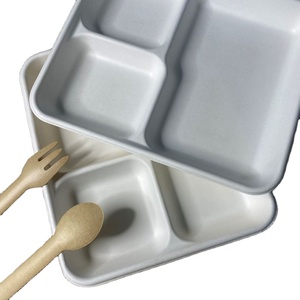 Déjeuner <span class=keywords><strong>repas</strong></span> plateaux compostable bagasse <span class=keywords><strong>plateau</strong></span> 3 <span class=keywords><strong>compartiments</strong></span> restaurant utilisé fibre végétale plateaux alimentaires écologiques - Product Image 6
