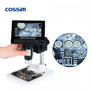 Microscópio digital portátil para desktop, alta qualidade, 4.3 polegadas, lupa, com tela lcd e bateria de lítio embutida