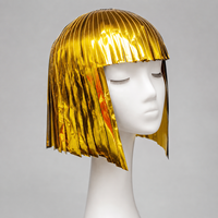 Tocado de espejo plateado cosido a mano con tira reflectante, estilo guerrera futurista, para bailarina GOGO, para escenario de bar, adultos