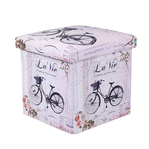 Tabouret de rangement à motif papillon avec couvercle, pouf pour la maison, pour salon, chambre à coucher, meubles décoratifs, housse en tissu imperméable - Product Image 5
