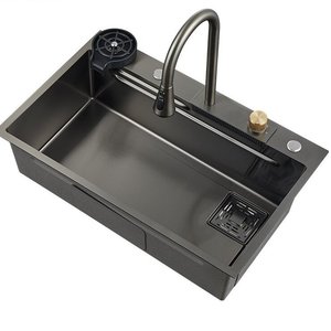 Fregadero de Cocina Nano Track, Fregadero Individual Grande de Acero Inoxidable, con Función Integrada de Lavado, Corte y Drenaje - Product Image 4