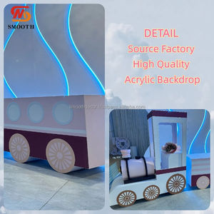 ฉากหลังอะคริลิคเรียบหรูสำหรับงานแต่งงาน งานอีเว้นท์ งานปาร์ตี้ ทนทาน หรูหรา สีทอง เงิน ขาว ดำ หลากสี  ขนาด 640*180 ซม.  รับสั่งทำตามแบบ - Product Image 2