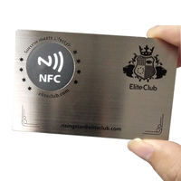 Carte de visite en métal personnalisée de luxe, NFC NTAG215, code QR, carte de membre VIP intelligente en métal, carte de visite en acier inoxydable imperméable