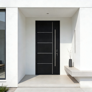 <span class=keywords><strong>Porte</strong></span> d'entrée résidentielle en acier <span class=keywords><strong>de</strong></span> style moderne, haute sécurité, antivol, pour application extérieure, personnalisable - Product Image 1