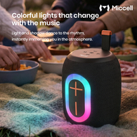 Haut-parleur intelligent sans fil Bluetooth portable Miccell avec lumières LED et basses profondes pour l'extérieur, les voyages et les fêtes
