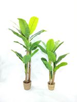 Arbre bananier artificiel vert détachable avec 3 troncs de 150 cm, très réaliste, pour la décoration de la maison, des fêtes et des mariages