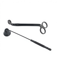 Coupe-mèche de bougie noire, éteignoir, boîtes d'emballage pour cire fondue, chauffe-bougie, ciseaux à mèche, accessoires de parfum, plateau à bougie