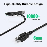 Pengisi Daya Laptop 45W PD QC3.0 Tipe-C Elektrik dengan Proteksi OTP untuk Chromebook C330/S340/300e/500e/2nd Gen ThinkPad CE/FCC
