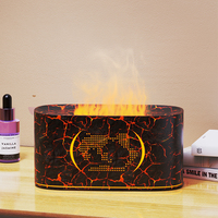 Diffuseur d'arômes à flamme volcanique, humidificateur ultrasonique à brume froide 160 ml, diffuseur d'huiles essentielles avec lumière LED de nuit à 7 couleurs