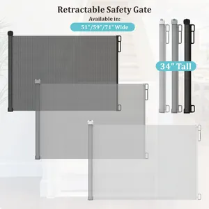 Babies Product Indoor Safety Door Gates Retractable Protect Kids Stair Guard Fence Barrier