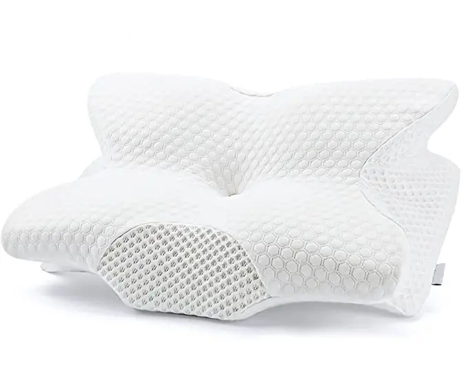 Travesseiro de espuma para dormir, de altura ajustável, pescoço, para costas e laterais, com fronha lavável