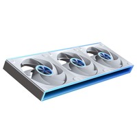 Ventilador de PC integrado ARGB de 360 mm, ventilador silencioso PWM blanco con espejo infinito, aspas direccionadas hacia adelante