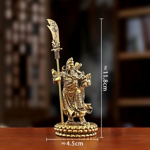 Estatua de Guan, Dios de la Riqueza, en Latón Macizo, Decoración para Sala de Estar o Escritorio, Regalo Promocional - Product Image 5