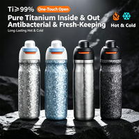 Bouteille d'eau isotherme en titane pur, anti-fuite, légère, gobelet thermique, tasse à boisson saine, design pratique