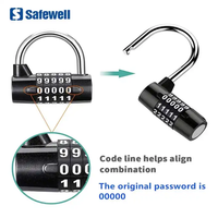 Top securityCadenas d'usine de haute qualité 5 chiffres en alliage de zinc mot de passe réinitialisation combinaison serrure de gymnastique code de mode sûr