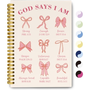 Diario de Oración Cristiano <span class=keywords><strong>para</strong></span> Mujeres, Regalos <span class=keywords><strong>para</strong></span> Adolescentes, Niñas y Niños, Material Escolar, Cuaderno de Escritura A5, Estilo Preppy con Lazos, Tapa Dura, Logotipo Personalizado - Product Image 1