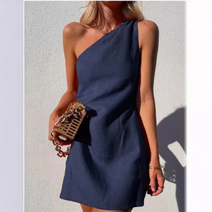 Vestido Midi Elegante y Entallado de un Solo Hombro para Mujer, Primavera-Verano, Ideal para la Oficina - Product Image 3