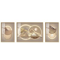 Peinture décorative moderne de luxe léger pour salon, triptyque encadré haut de gamme pour mur derrière le canapé